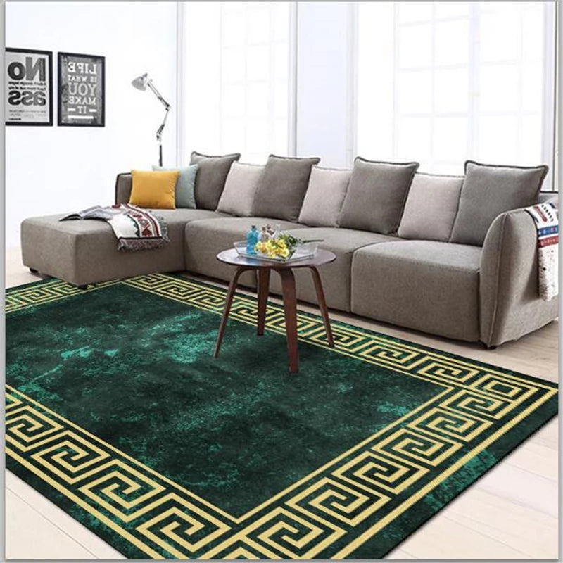 ALDO Decor > Rugs Luxury Marble Green and Gold Non-Slip Area Rug Carpet.