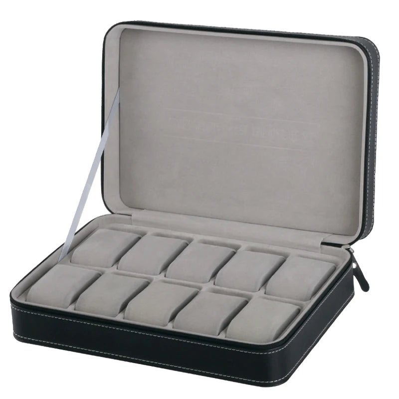 ALDO Décor > Watches 10 slots Luxury Zippered  Watch Storage Orgonizers Travel Boxes for 6/10/12 Slots