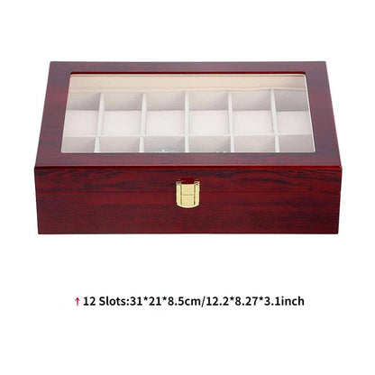 ALDO Décor > Watches 12 slots Luxury Wood Watch Storage Orgonizers Boxes for 2/3/5/6/10/12 Slots