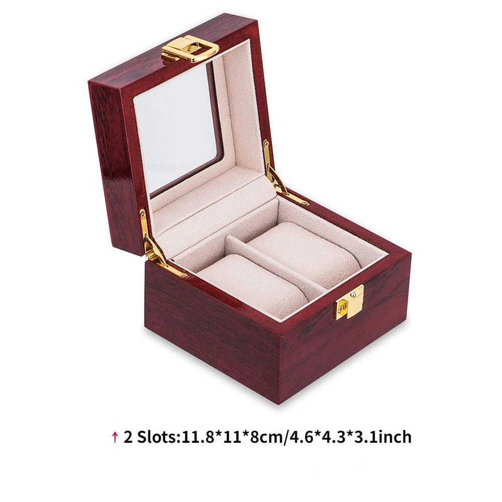 ALDO Décor > Watches 2 slots Luxury Wood Watch Storage Orgonizers Boxes for 2/3/5/6/10/12 Slots