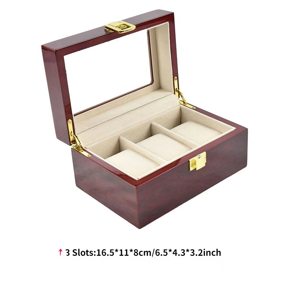 ALDO Décor > Watches 3 slots Luxury Wood Watch Storage Orgonizers Boxes for 2/3/5/6/10/12 Slots