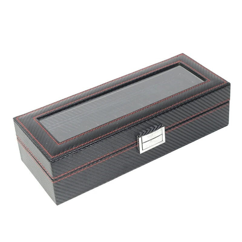 ALDO Décor > Watches Brown Luxury High Quality Carbon Fiber Leather Watch Case Box Organizer