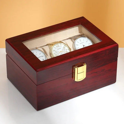 ALDO Décor > Watches Brown Luxury High Quality Piano Painted Wood Watch Case Box Organizer