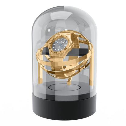 ALDO Décor > Watches Gold Luxury Automatic Space Age Orbiting Gyroscope Design Watch Winder Fine Stand Case With USB Power Adapter