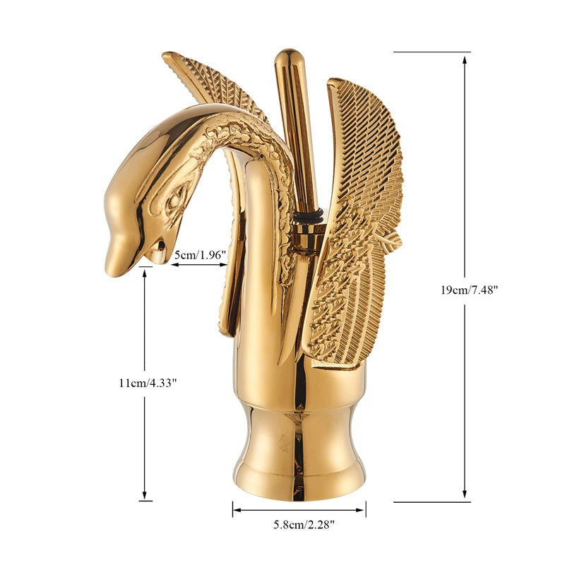 ALDO Hardware>Plumbing Fixtures Luxury Contemporary European Style Bathroom Swan Basin Faucet Brass Deck Mounted Single Handle