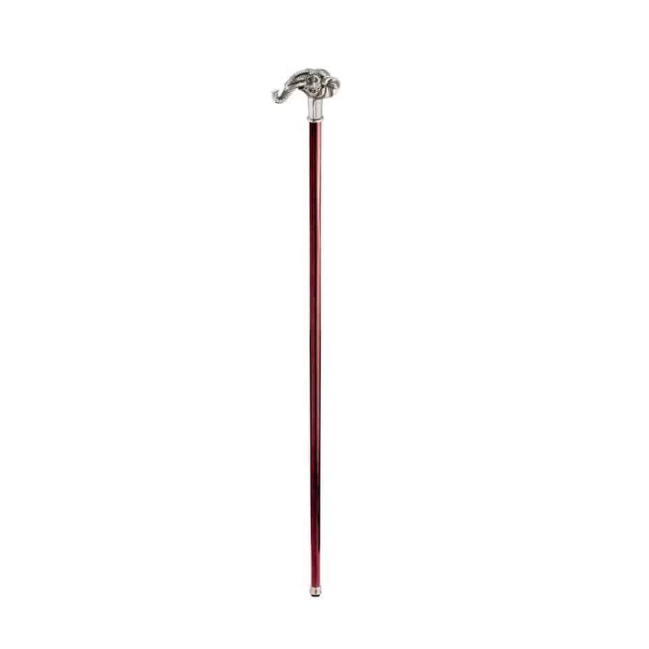 ALDO Health Care Mobility & Accessibility Canes & Walking Sticks 2"Wx4.5"Dx35"H / NEW / Wood Italian Solid Hardwood Fortune Elephant Pewter Walking Stick Collectible Gift