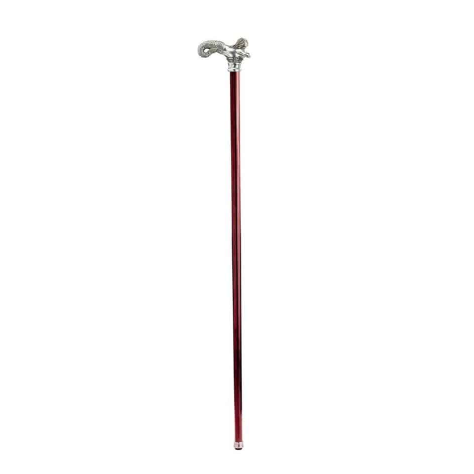 ALDO Health Care Mobility & Accessibility Canes & Walking Sticks 34.5"H. 2 lbs. / NEW / Wood Italian Solid Hardwood Elegant Mermaid Pewter Walking Stick Collectible Gift