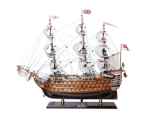 ALDO Hobbies & Creative Arts> Collectibles> Scale Model HMS Victory Admiral Nelsons Flagship Tall Ship Limited Edition Full Crooked Sails  Wood Model Sailboat Assembled