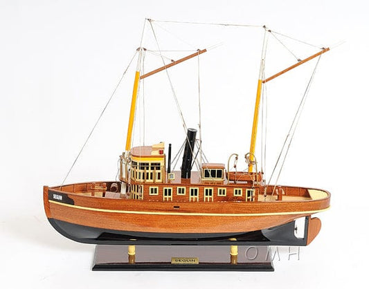 ALDO Hobbies & Creative Arts> Collectibles> Scale Model L: 26 W: 6 H: 23 Inches / NEW / Wood Seguin Tugboat Wood Model Sailboat Assembled