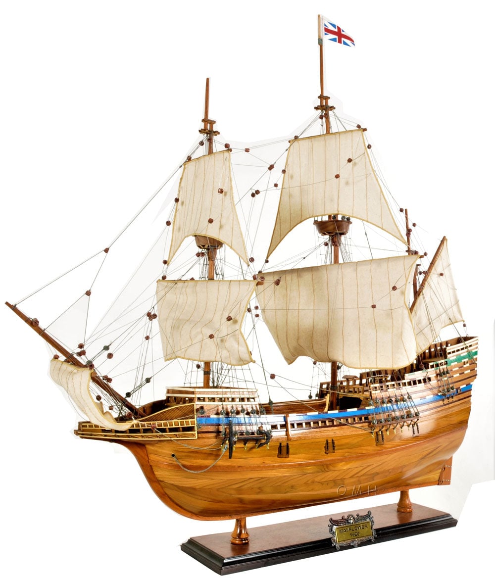 ALDO Hobbies & Creative Arts> Collectibles> Scale Model L: 30 W: 5 H: 30 Inches / NEW / Wood Mayflower Pilgrims Tall War Ship Exclusive Edition Wood Model Sailboat Assembled