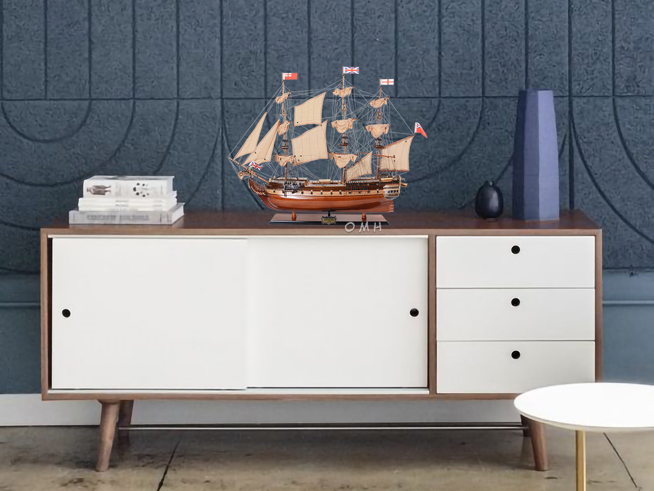 ALDO Hobbies & Creative Arts> Collectibles> Scale Model L: 37 W: 12 H: 31 Inches / new / wood HMS Surprise British Royal Navy Frigate Tall Ship Portrayed in the Movie Master and Commander Wood Model Sailboat Assembled