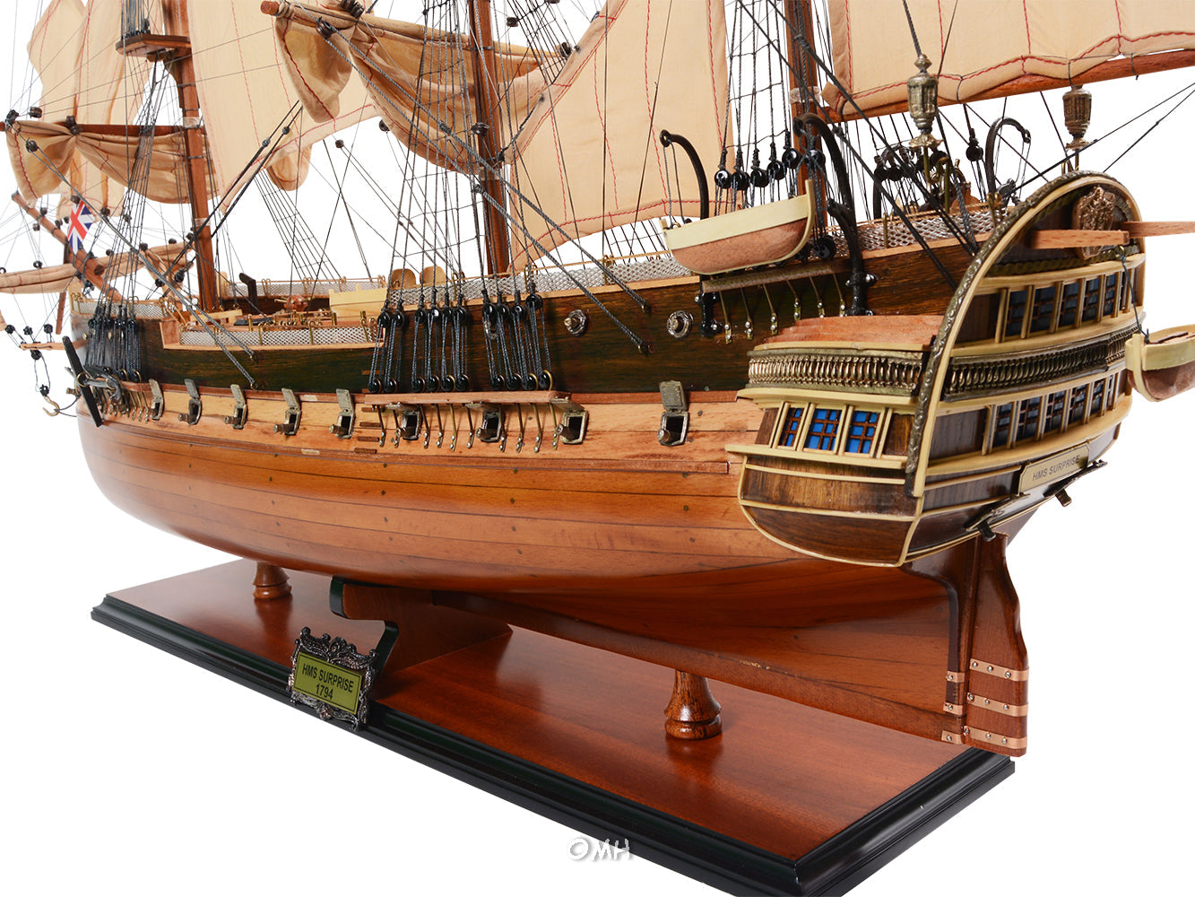 ALDO Hobbies & Creative Arts> Collectibles> Scale Model L: 37 W: 12 H: 31 Inches / new / wood HMS Surprise British Royal Navy Frigate Tall Ship Portrayed in the Movie Master and Commander Wood Model Sailboat Assembled