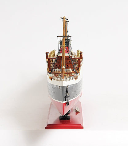 ALDO Hobbies & Creative Arts> Collectibles> Scale Model L: 40 W: 5 H: 12 Inches / NEW / Wood Queen Mary British Flagship Star Painted Passenger Ship Ocean Liner Large Wood Model Assembled