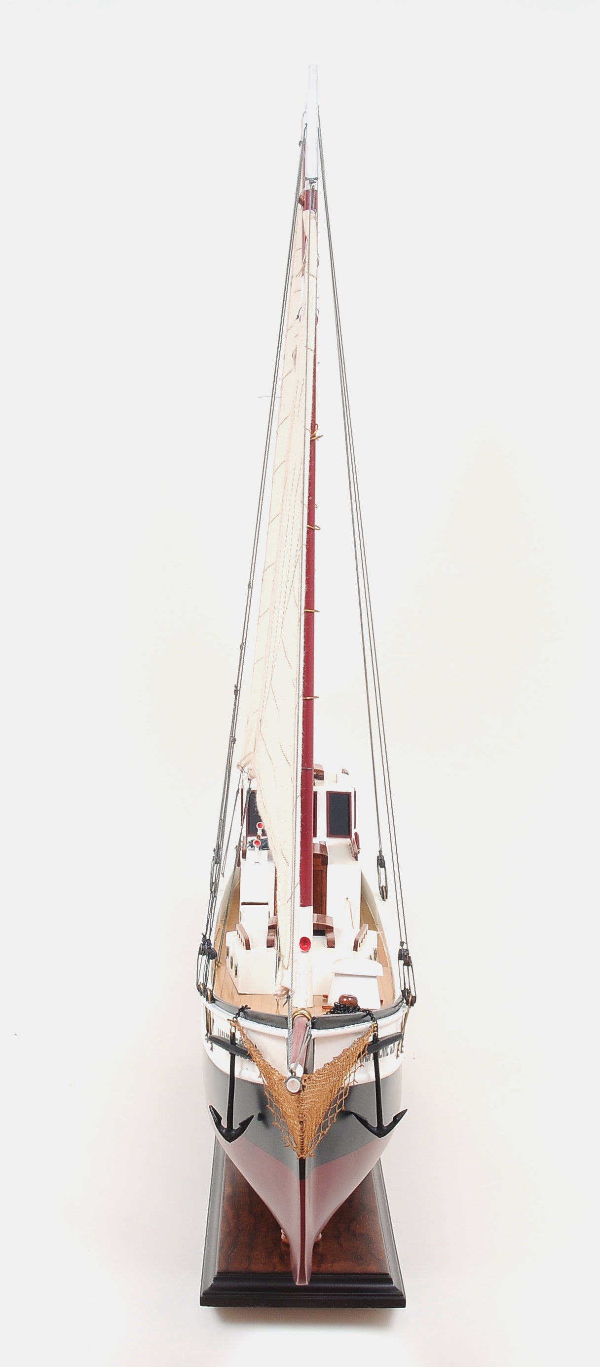 ALDO Hobbies & Creative Arts> Collectibles> Scale Model L: 43 W: 5.5 H: 31.25 Inches / NEW / Wood La Gaspésienne Canadien Sailboat Large Wood Model Ship By Developer Howard Chapelle