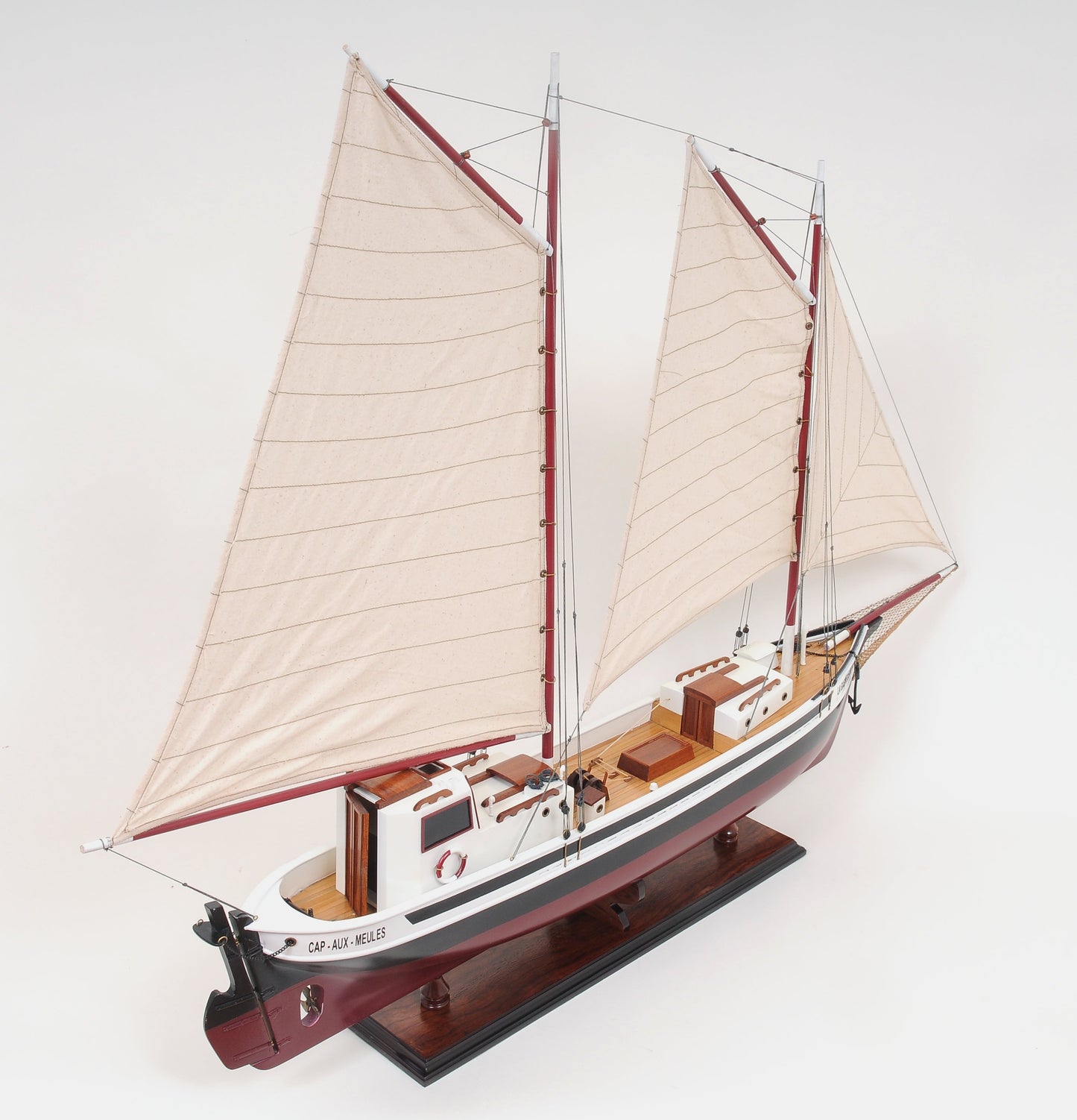 ALDO Hobbies & Creative Arts> Collectibles> Scale Model L: 43 W: 5.5 H: 31.25 Inches / NEW / Wood La Gaspésienne Canadien Sailboat Large Wood Model Ship By Developer Howard Chapelle