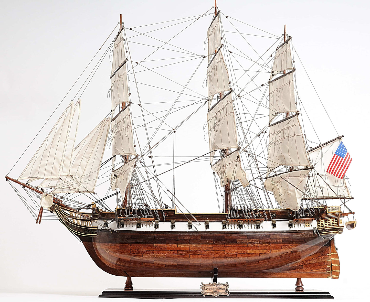 ALDO Hobbies & Creative Arts> Collectibles> Scale Model United States Navy USS Constellation Tall Ship Wood Model Sailboat Assembled