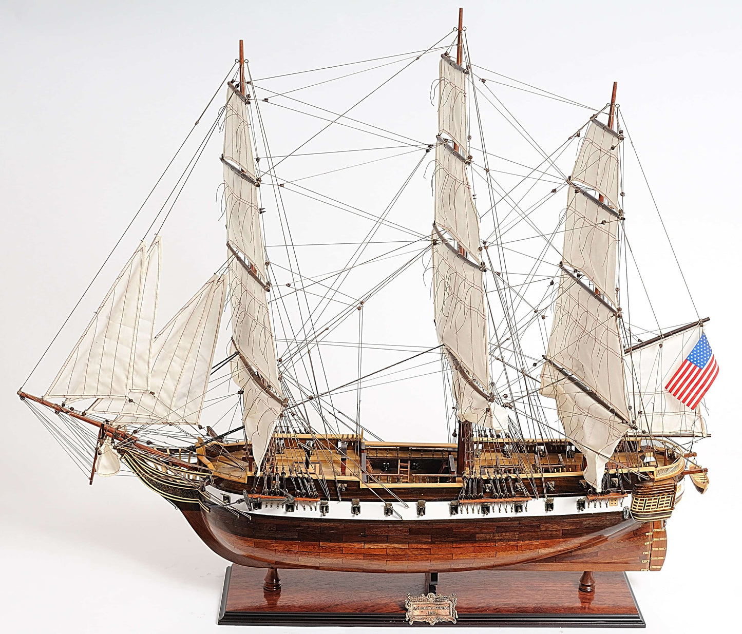 ALDO Hobbies & Creative Arts> Collectibles> Scale Model United States Navy USS Constellation Tall Ship Xtra Large Wood Model Sailboat Assembled