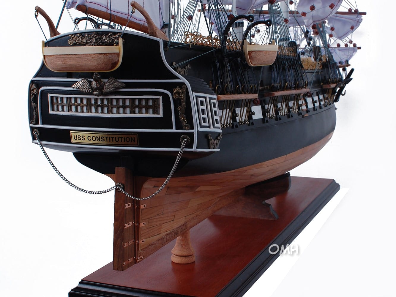 ALDO Hobbies & Creative Arts> Collectibles> Scale Model USS Constellation Three-Mast Frigate Tall Ship Large Wood Model Sailboat Assembled