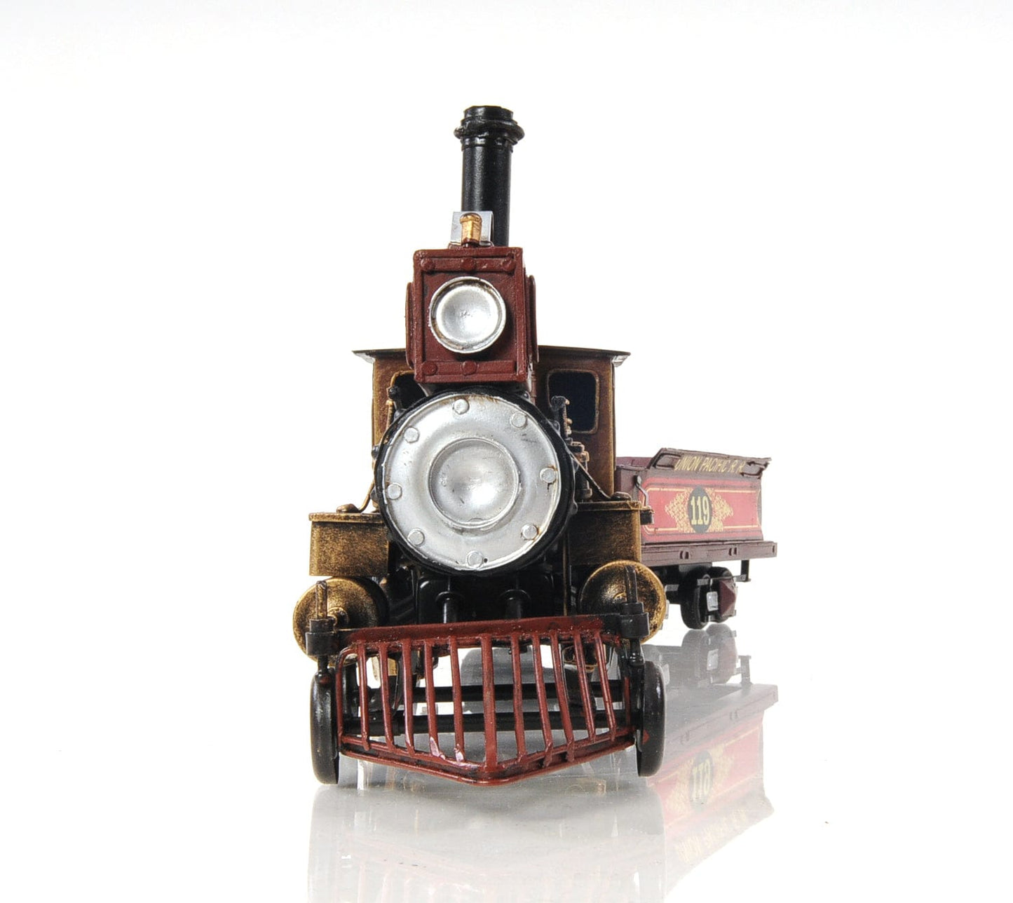 ALDO Hobbies & Creative Arts > Collectibles > Scale Models L: 21 W: 3.75 H: 6.5 Inches / new / metal Union Pacific Christmass Train Locomotive Handmade Metal Assembled