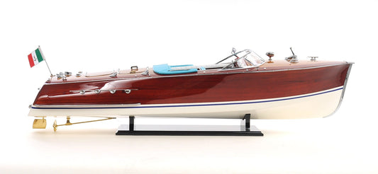 ALDO Hobbies & Creative Arts > Collectibles > Scale Models L: 36 W: 11 H: 10 Inches / NEW / wood Riva Tritone Painted Model Speedboat Ship Assembled