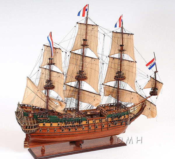 ALDO Hobbies & Creative Arts > Collectibles > Scale Models L: 37 W: 11 H: 35 Inches / NEW / Wood Friesland Dutch of  Great Fleet of the United Province of Holland Tall Ship large Wood Model Sailboat Assembled