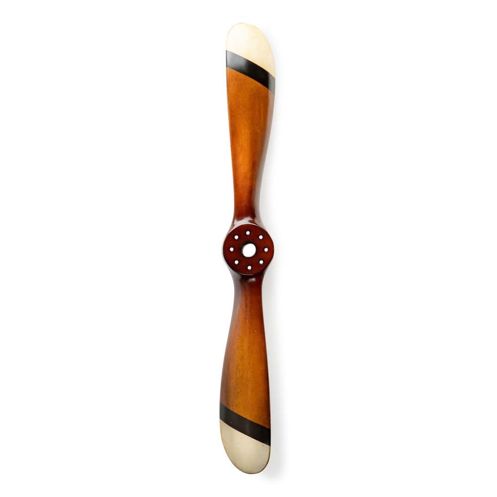 ALDO Hobbies & Creative Arts > Collectibles > Scale Models Vintage Black and Ivory Biplane Propeller Small Wood Model