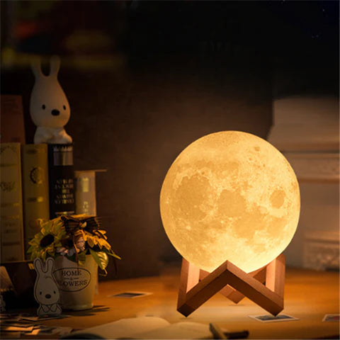 ALDO Home & Garden>Lamps> Lighting & Ceiling Fans Moon Lamp 16 Colors 18 cm / ABS Moon Shape LED Rechargeable Sixteen Colors Table Lamp