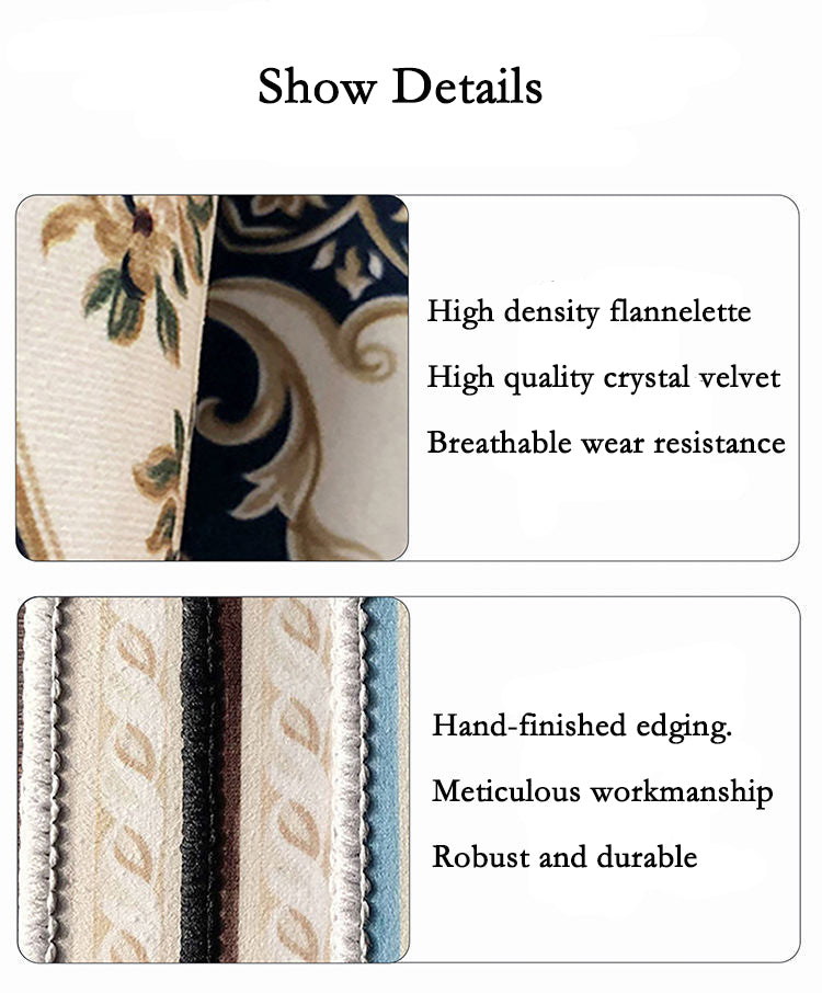 ALDO Home & Kitchen>Area Rugs>Carpet European Design Royal Gray and Gold Luxury Non-Slip Rug Carpet