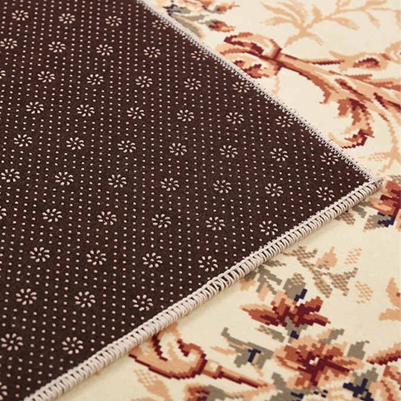 ALDO Home & Kitchen>Area Rugs>Carpet European Red Flower Design Luxury Non-Slip Rug Carpet