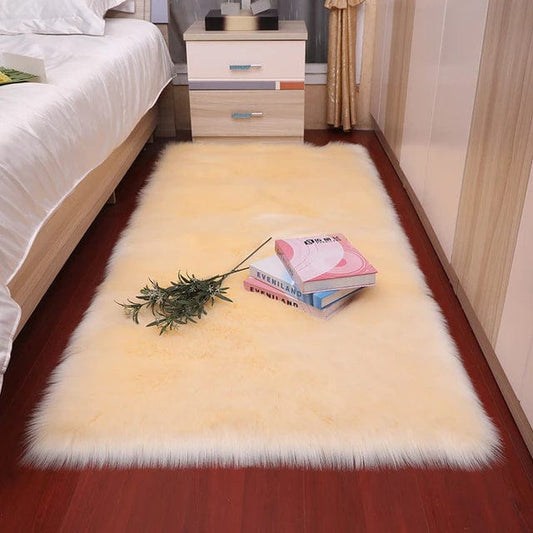 ALDO Home & Kitchen>Area Rugs>Carpet Poliester / Bage / 60x120cm 23x47inch Luxury Super Soft Faux Sheepskin Fur Bage Area Rugs for Bedside Floor Mat Plush Sofa Cover Seat Pad for Bedroom
