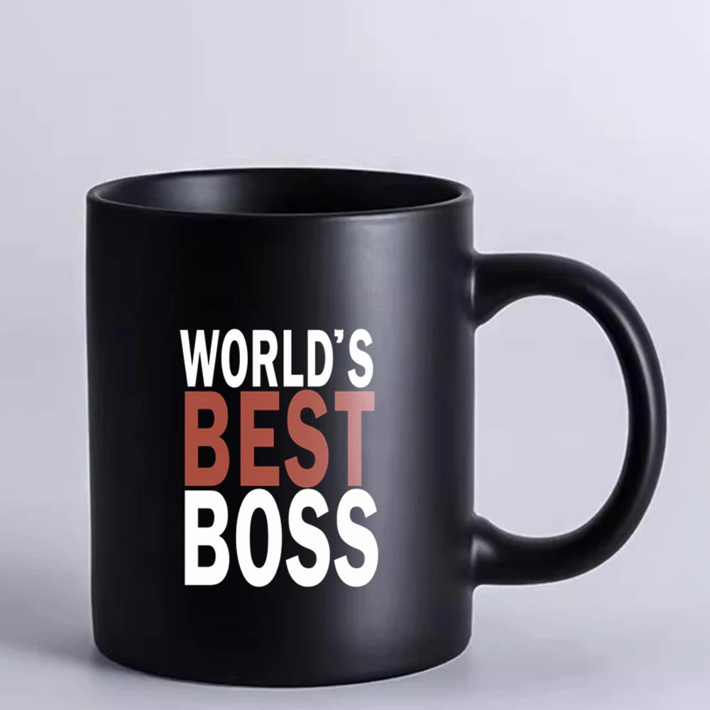 ALDO Home & Kitchen>Cups, Mugs, & Saucers Best Boss Ever 11oz Black Ceramic Coffee Tea Funny Cup