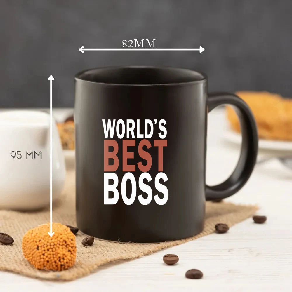 ALDO Home & Kitchen>Cups, Mugs, & Saucers Best Boss Ever 11oz Black Ceramic Coffee Tea Funny Cup