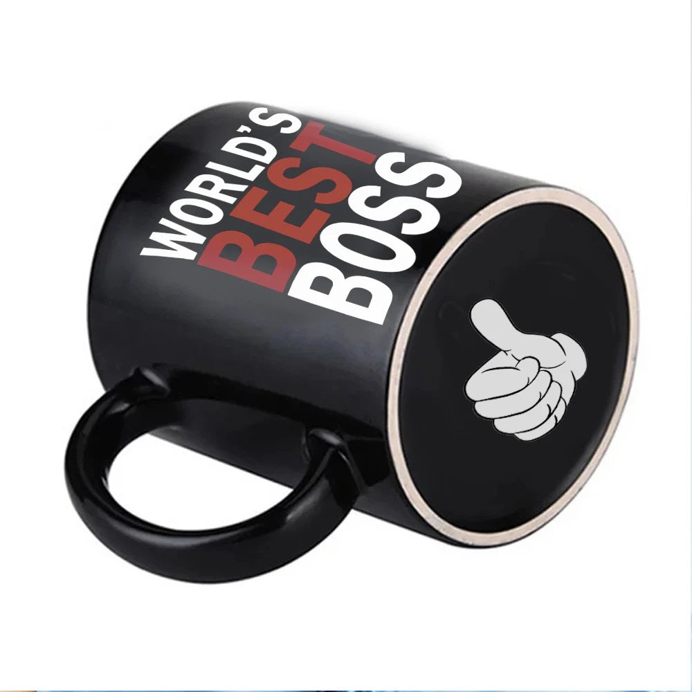 ALDO Home & Kitchen>Cups, Mugs, & Saucers Best Boss Ever 11oz Black Ceramic Coffee Tea Funny Cup