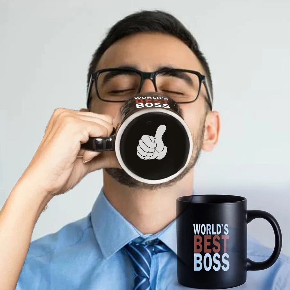 ALDO Home & Kitchen>Cups, Mugs, & Saucers Best Boss Ever 11oz Black Ceramic Coffee Tea Funny Cup