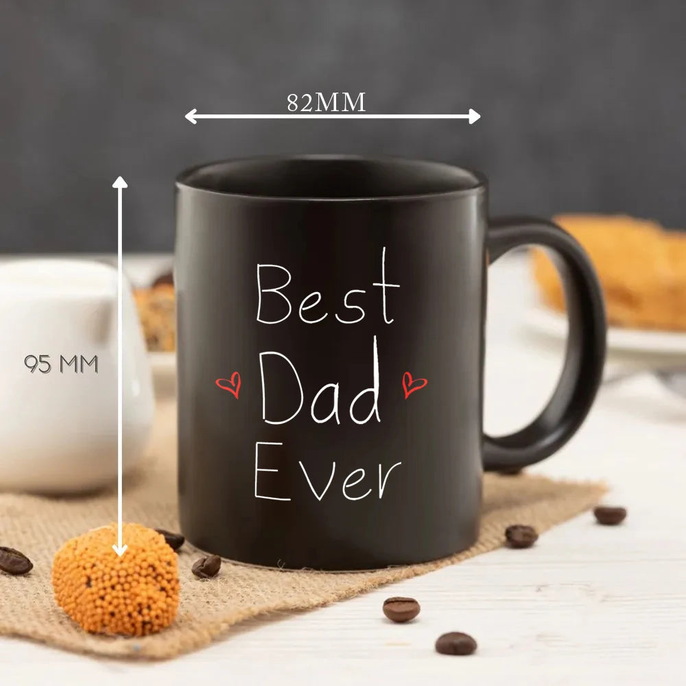 ALDO Home & Kitchen>Cups, Mugs, & Saucers Best Dad Ever 11oz Black Ceramic Coffee Tea Funny Cup