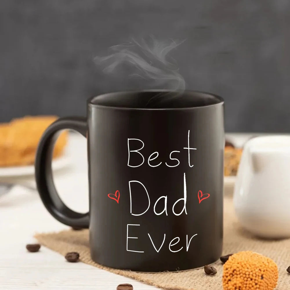 ALDO Home & Kitchen>Cups, Mugs, & Saucers Best Dad Ever 11oz Black Ceramic Coffee Tea Funny Cup