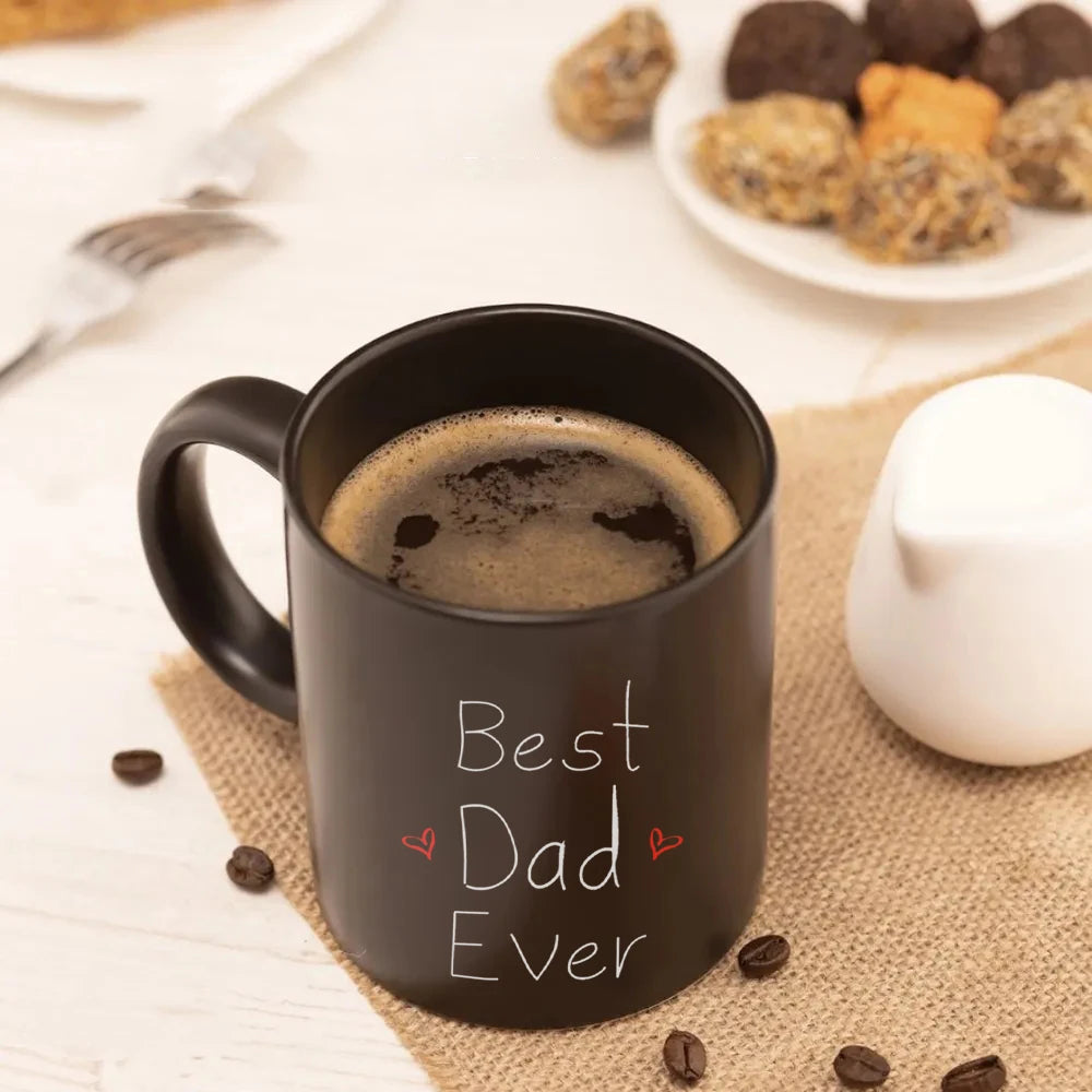 ALDO Home & Kitchen>Cups, Mugs, & Saucers Best Dad Ever 11oz Black Ceramic Coffee Tea Funny Cup