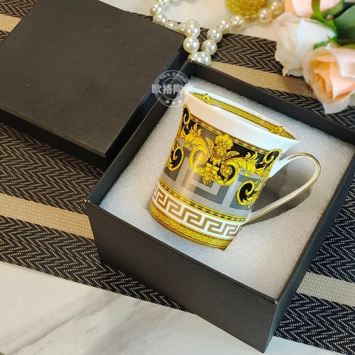 ALDO Home & Kitchen>Dinner Set Coffee Tea Mug Luxury Versace Style Fine Porcelain Dinner Plates and CoffeeTea Sets