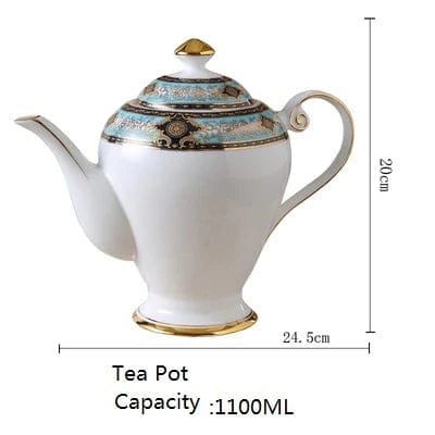 ALDO Home & Kitchen>Dinner Set New / Porcelain Royal Classic Coffee and Tea Set Baroque Style Art Hand Made Fine Porcelain 24 Karat Gold Plated For Six Person Comes in the Gift Box
