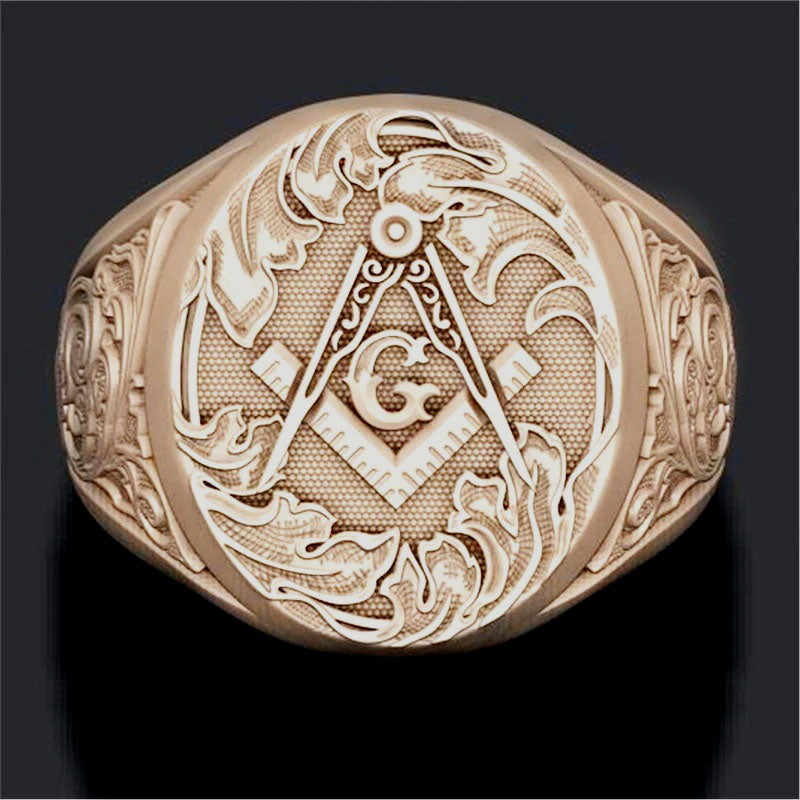 ALDO Jewelry 24 karat Gold Plated AG Freemasonry Ring Men's Fashion