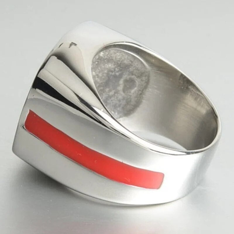 ALDO Jewelry American Firefighter Silver Plated Men's  Ring