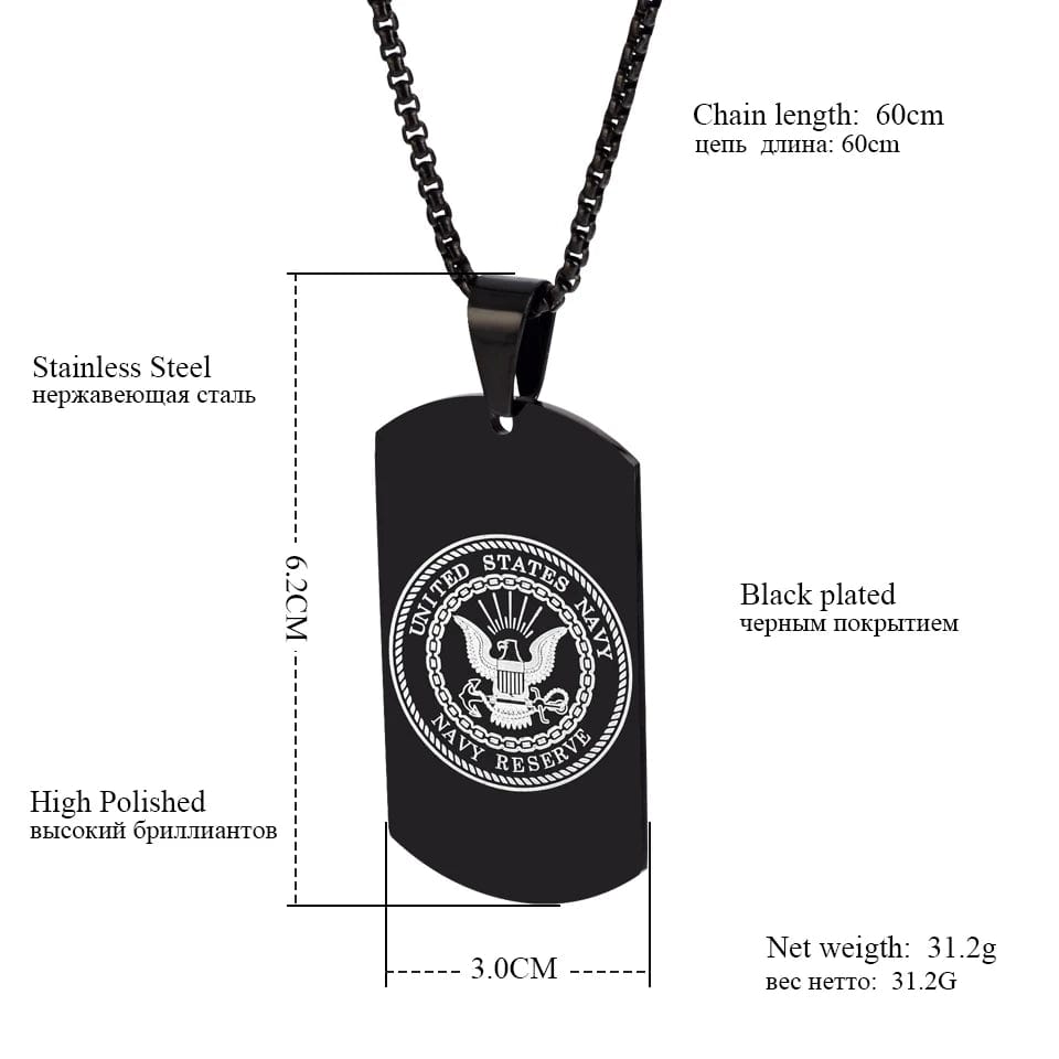 ALDO Jewelry American Unique Black United States Military Pendant Necklasses