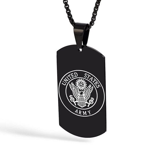 ALDO Jewelry American Unique Black United States Military Pendant Necklasses
