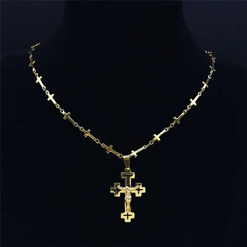 ALDO Jewelry Designer Christian Cross Jesus Amulet Pendant Necklace for Man and Woman