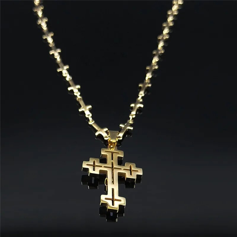 ALDO Jewelry Designer Christian Cross Jesus Amulet Pendant Necklace for Man and Woman