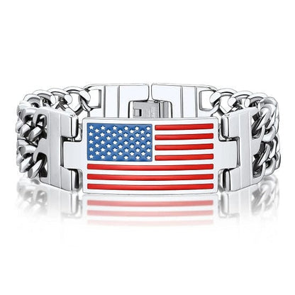 ALDO Jewelry Silver American Flag Memorial Day 4th of July Independence Day Bracelet
