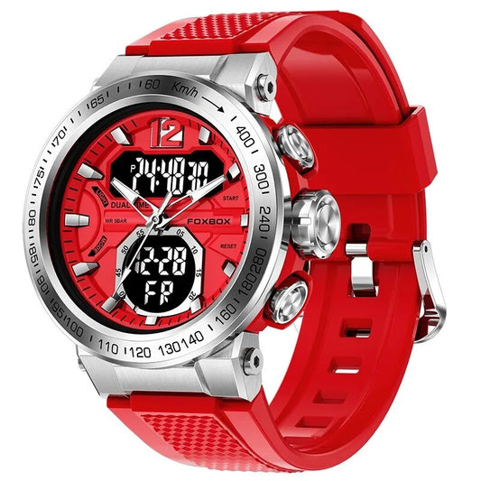 ALDO Jewelry > Watches Red FOXBOX Sports Military Quartz Watch Waterproof Digital Dual Display Chronograph For Man