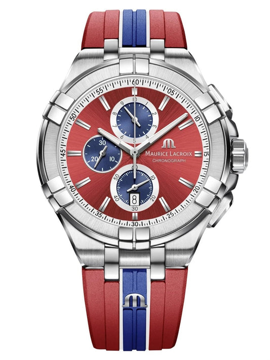 ALDO Jewelry > Watches Red Maurice Lacroix Vikings Special Limited Edition Quartz Chronograph Watch for Men