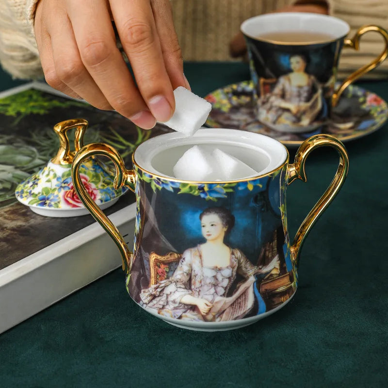 ALDO > Kitchen & Dining > Tableware > Dinnerware Beautiful Venetian Art Bone China 24 carat Plated Vintage Porcelain Coffee Tea Sets