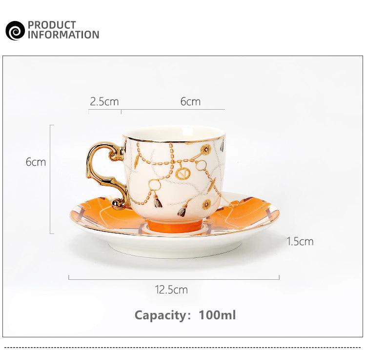 ALDO > Kitchen & Dining > Tableware > Dinnerware French Style Dior"Amie Cofee and Tea Luxury Porcelain 24 arat Gold Plated Set
